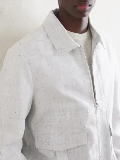MR P. Checked Linen Blouson Jacket - Men | Thumbnail 5