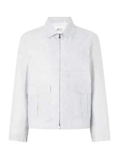 MR P. Checked Linen Blouson Jacket - Men | Thumbnail 1