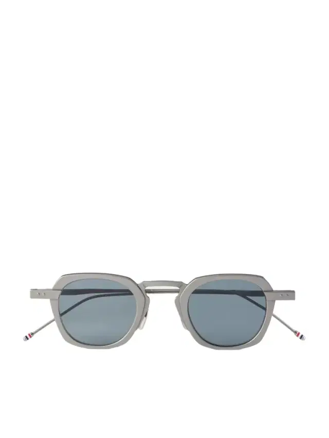 Thom Browne Square-Frame Silver-Tone Titanium Sunglasses - Men
