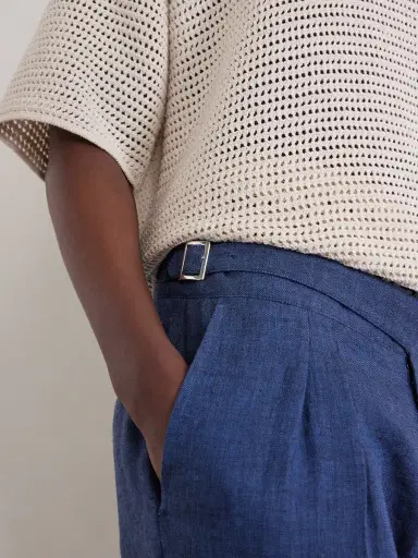 MR P. Steve Tapered Pleated Herringbone Linen Trousers - Men | Thumbnail 5