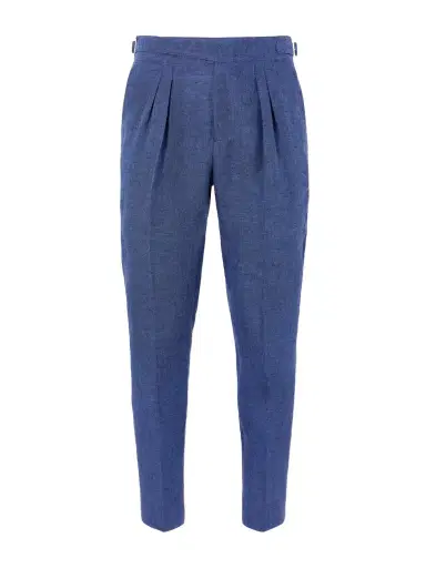 MR P. Steve Tapered Pleated Herringbone Linen Trousers - Men | Thumbnail 1