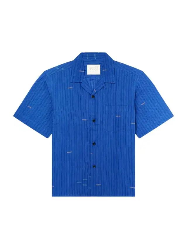 Ronald Convertible-Collar Embroidered Striped Cotton Shirt - Men