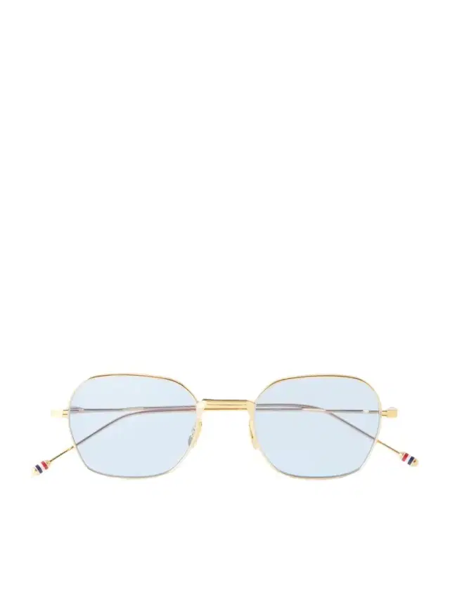 Thom Browne Rectangular-Frame Gold-Toned Sunglasses - Men