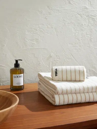 Tekla Set of Three Logo-Appliquéd Striped Organic Cotton Towels - Men | Thumbnail 2
