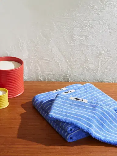 Tekla Set of Three Logo-Appliquéd Striped Organic Cotton Towels - Men | Thumbnail 2