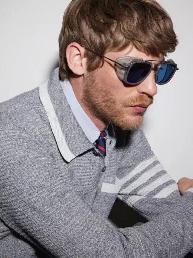 Thom Browne Rectangular-Frame Gold-Tone Titanium Sunglasses - Men | Thumbnail 2 Thom Browne Rectangular-Frame Gold-Tone Titanium Sunglasses - Men | Thumbnail 2