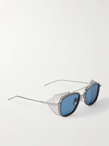 Thom Browne Rectangular-Frame Gold-Tone Titanium Sunglasses - Men | Thumbnail 3 Thom Browne Rectangular-Frame Gold-Tone Titanium Sunglasses - Men | Thumbnail 3