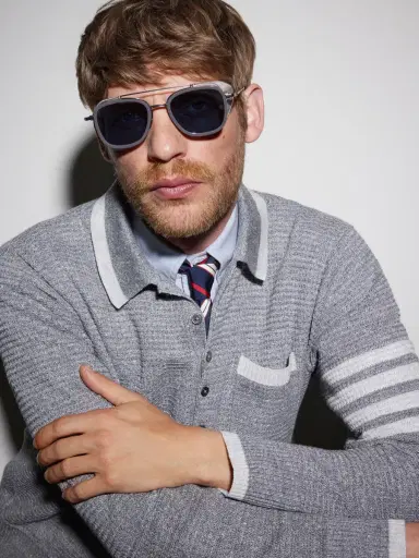 Thom Browne Rectangular-Frame Gold-Tone Titanium Sunglasses - Men | Thumbnail 4 Thom Browne Rectangular-Frame Gold-Tone Titanium Sunglasses - Men | Thumbnail 4