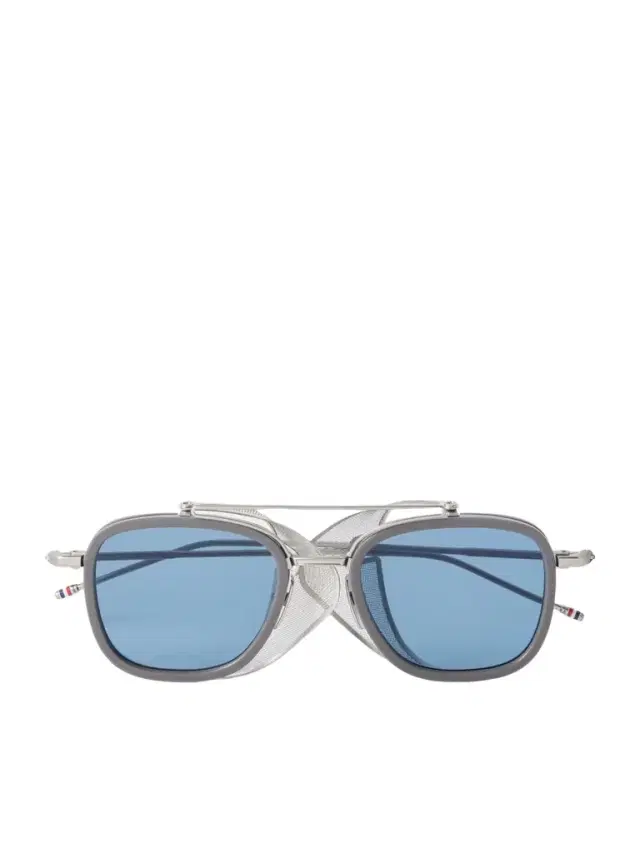Rectangular-Frame Gold-Tone Titanium Sunglasses - Men