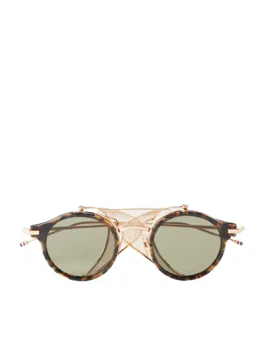 Thom Browne Round-Frame Gold-Tone Titanium and Tortoiseshell Acetate Sunglasses - Men | Thumbnail 1