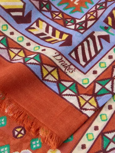 Drake's Printed Wool and Silk-Blend Scarf - Men | Thumbnail 4 Drake's Printed Wool and Silk-Blend Scarf - Men | Thumbnail 4