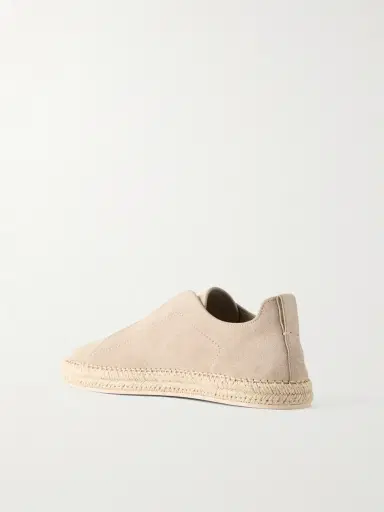Zegna Triple Stitch™ Leather-Trimmed Suede Slip-On Sneakers - Men | Thumbnail 4 Zegna Triple Stitch™ Leather-Trimmed Suede Slip-On Sneakers - Men | Thumbnail 4