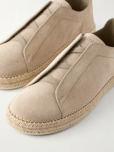 Zegna Triple Stitch™ Leather-Trimmed Suede Slip-On Sneakers - Men | Thumbnail 5 Zegna Triple Stitch™ Leather-Trimmed Suede Slip-On Sneakers - Men | Thumbnail 5