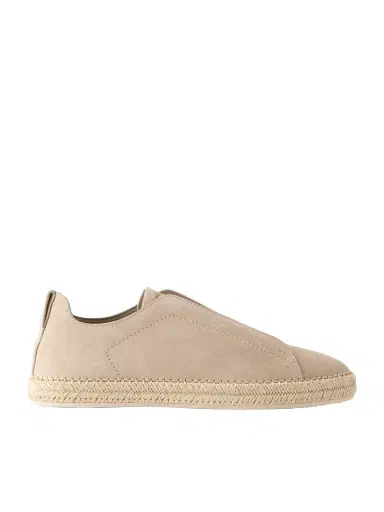 Zegna Triple Stitch™ Leather-Trimmed Suede Slip-On Sneakers - Men | Thumbnail 1 Zegna Triple Stitch™ Leather-Trimmed Suede Slip-On Sneakers - Men | Thumbnail 1