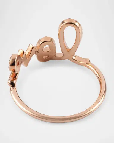 Sydney Evan Large Love 14K Gold Ring with Diamonds | Thumbnail 7