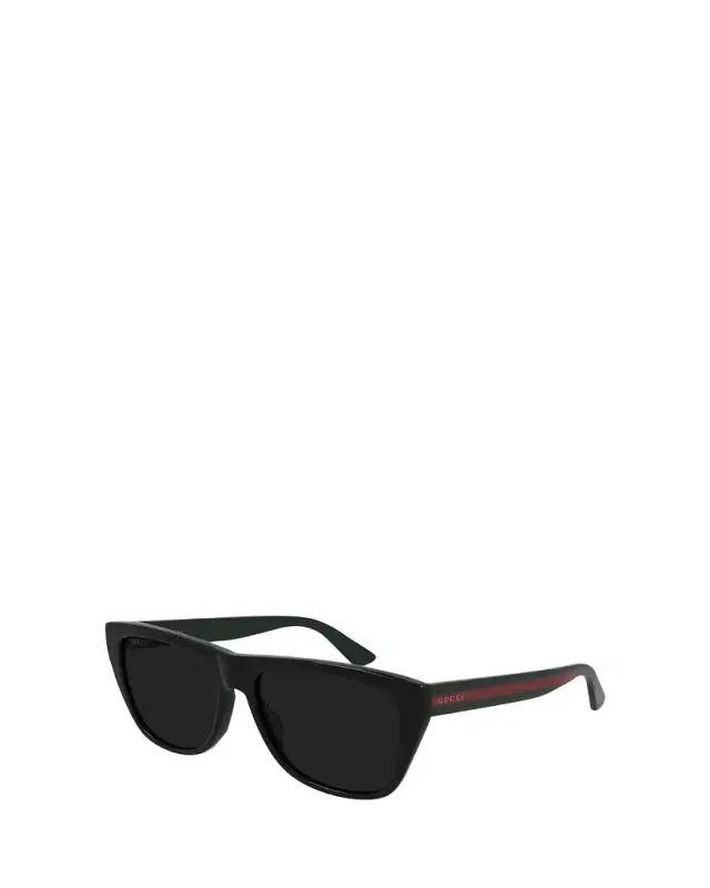Gucci Men's Rounded Web Acetate Sunglasses