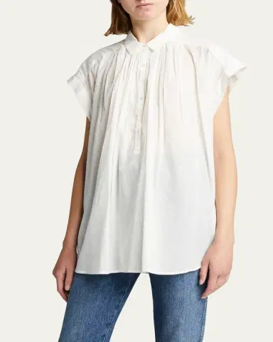 Nili Lotan Normandy Cotton Voile Blouse | Thumbnail 3