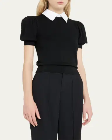 Alice + Olivia Chase Puff-Sleeve Detachable Collar Sweater | Thumbnail 3 Alice + Olivia Chase Puff-Sleeve Detachable Collar Sweater | Thumbnail 3