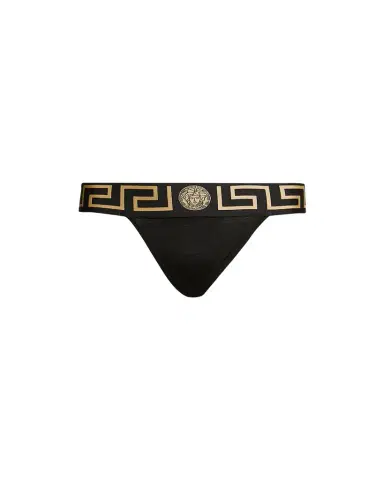 Versace Greca-Border Stretch Cotton Thong | Thumbnail 1