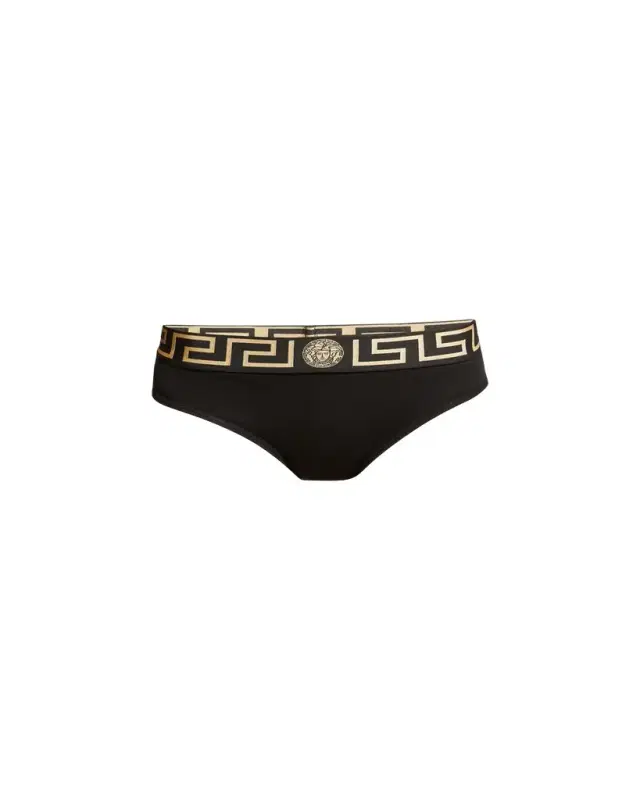 Versace Greca Logo-Band Cotton Bikini Briefs