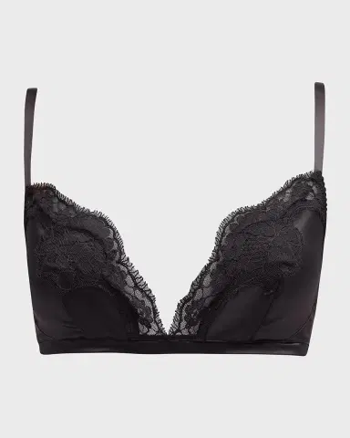 Dolce & Gabbana Satin Lace-Trim Soft Triangle Bra | Thumbnail 2 Dolce & Gabbana Satin Lace-Trim Soft Triangle Bra | Thumbnail 2