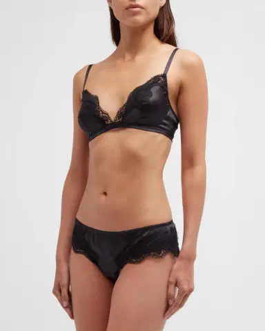 Dolce & Gabbana Satin Lace-Trim Soft Triangle Bra | Thumbnail 3 Dolce & Gabbana Satin Lace-Trim Soft Triangle Bra | Thumbnail 3