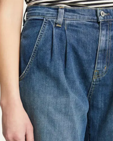Nili Lotan Flora Pleated Wide-Leg Trouser Jeans | Thumbnail 4