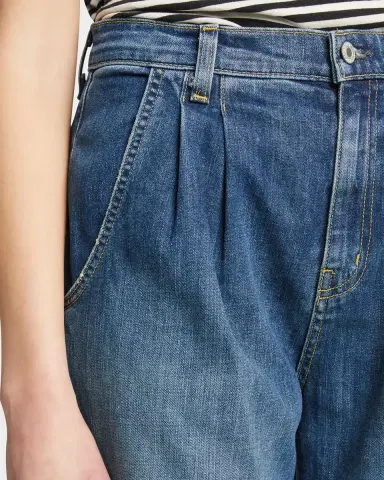 Nili Lotan Flora Pleated Wide-Leg Trouser Jeans | Thumbnail 9