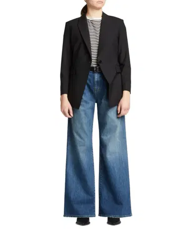 Nili Lotan Flora Pleated Wide-Leg Trouser Jeans | Thumbnail 1