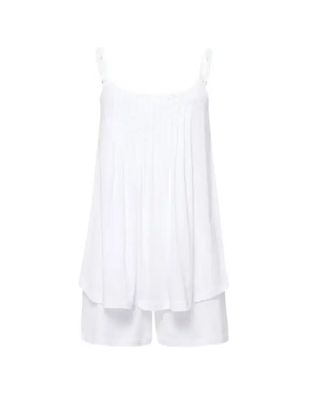 Hanro Julia Short Scoop-Neck Pintuck Pajama Set