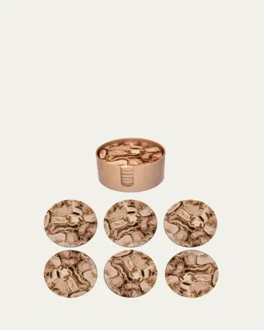 Nomi K Blush Stone Lacquer Round Coasters, Set of 6 | Thumbnail 2