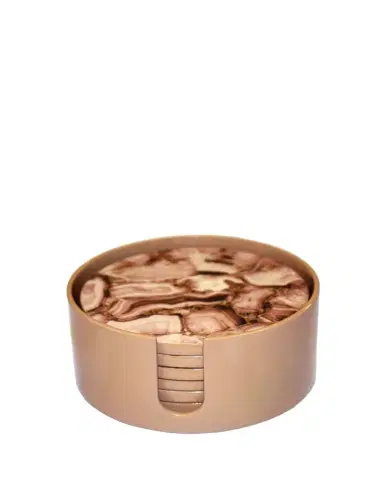 Nomi K Blush Stone Lacquer Round Coasters, Set of 6 | Thumbnail 1