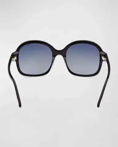 TOM FORD Delphine-02 Gradient Round Acetate Sunglasses | Thumbnail 6 TOM FORD Delphine-02 Gradient Round Acetate Sunglasses | Thumbnail 6