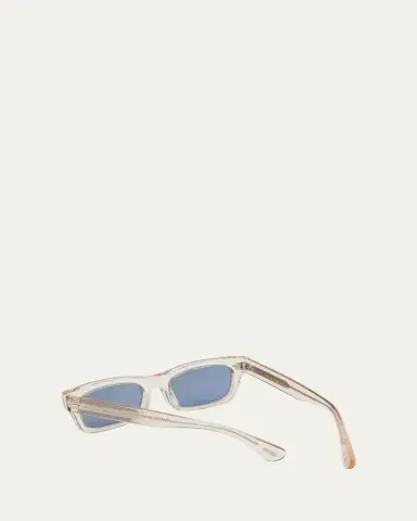 Oliver Peoples Semi-Transparent Acetate & Crystal Rectangle Sunglasses | Thumbnail 3 Oliver Peoples Semi-Transparent Acetate & Crystal Rectangle Sunglasses | Thumbnail 3