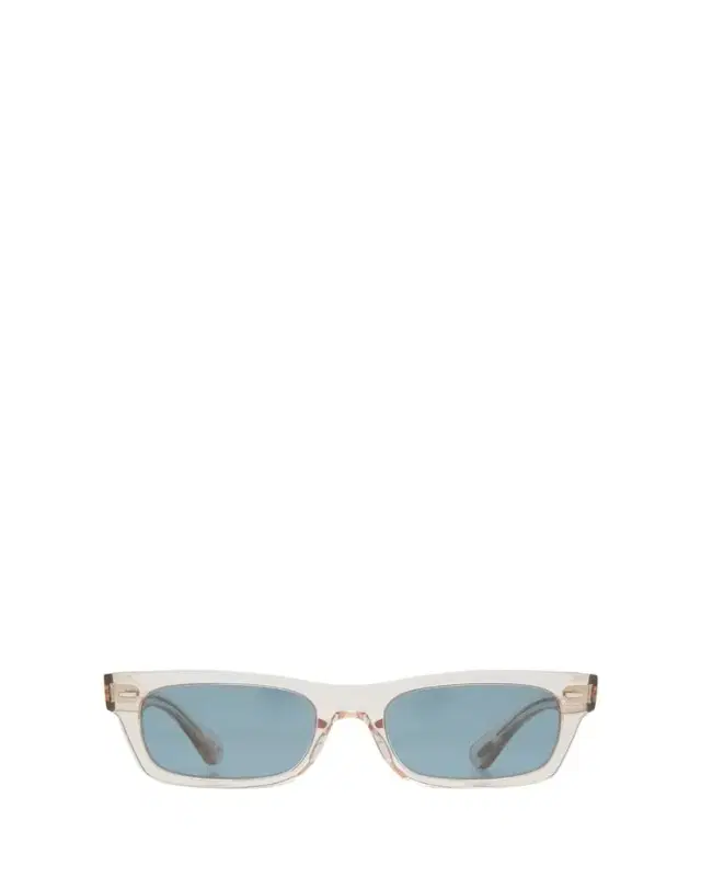 Semi-Transparent Acetate & Crystal Rectangle Sunglasses