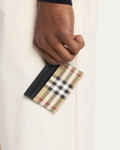 Burberry Men's Vintage Check Leather Card Holder | Thumbnail 2