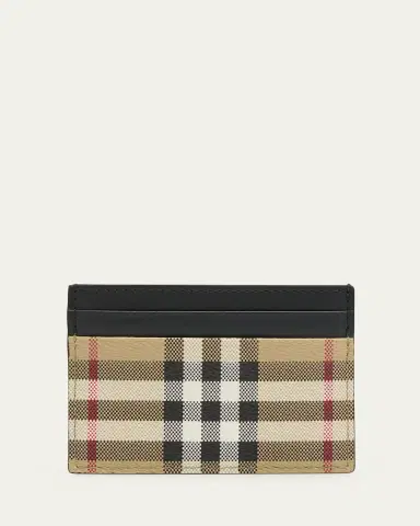 Burberry Men's Vintage Check Leather Card Holder | Thumbnail 3