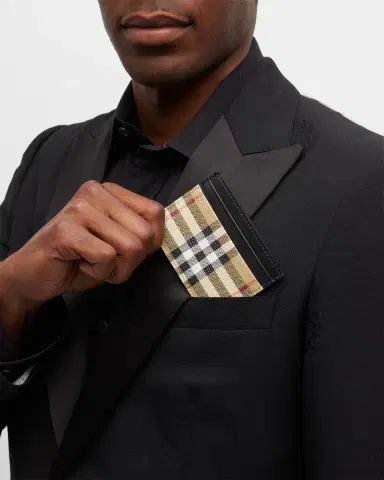 Burberry Men's Vintage Check Leather Card Holder | Thumbnail 4