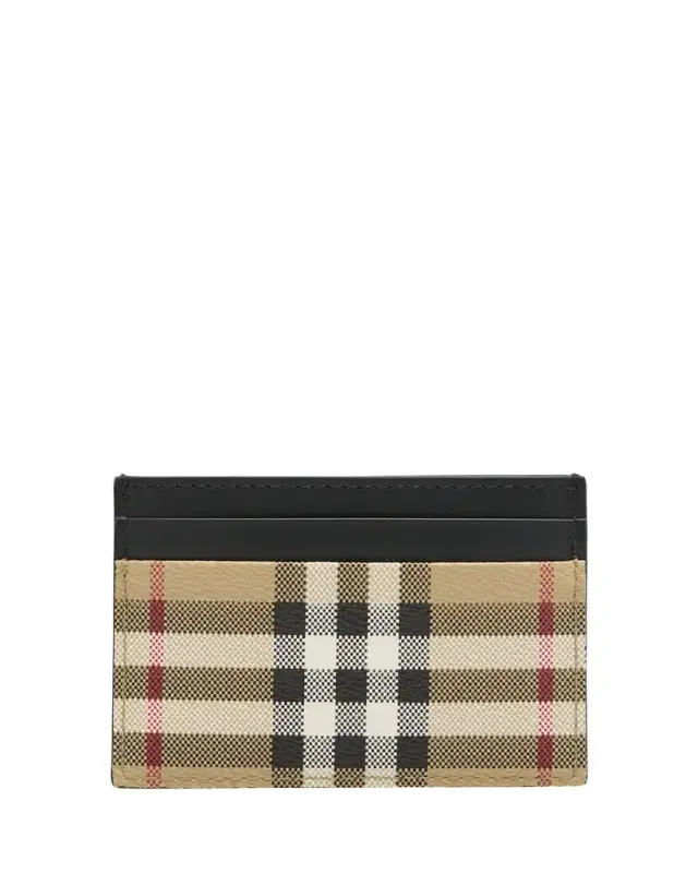 Men's Vintage Check Leather Card Holder