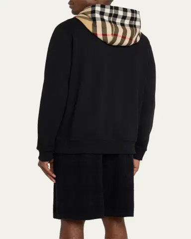 Burberry Men's Samuel Full-Zip Check Hoodie | Thumbnail 3