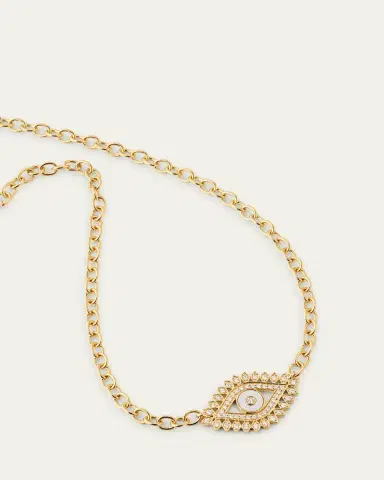 Sydney Evan 14K Evil Eye Marquise Charm Necklace | Thumbnail 3 Sydney Evan 14K Evil Eye Marquise Charm Necklace | Thumbnail 3