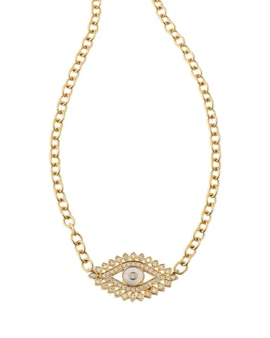 Sydney Evan 14K Evil Eye Marquise Charm Necklace | Thumbnail 1 Sydney Evan 14K Evil Eye Marquise Charm Necklace | Thumbnail 1