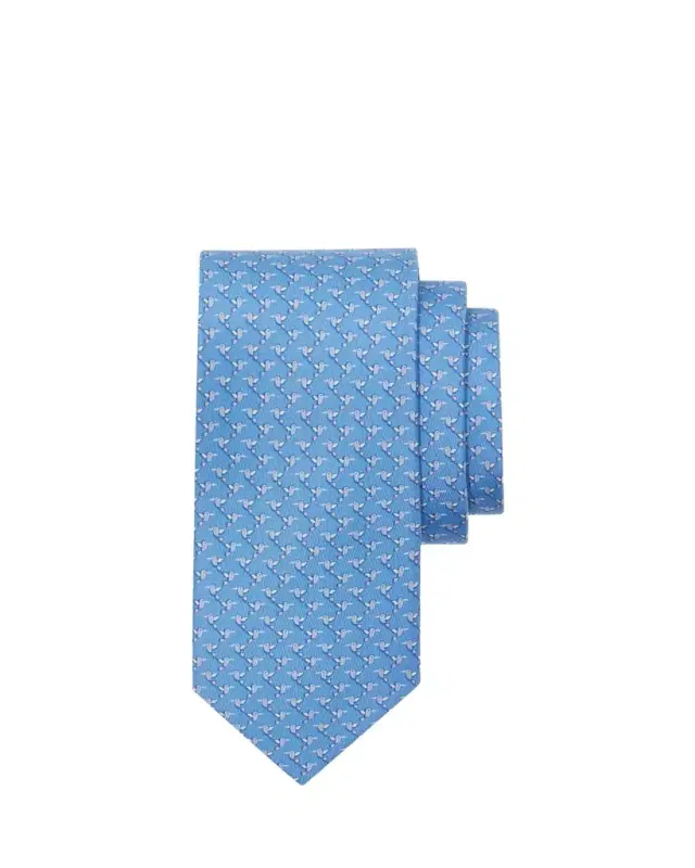 Men's Hummingbird-Print Silk Tie