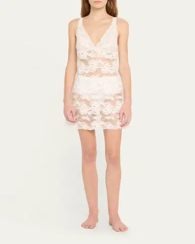 Josie Natori Imagine Deep V-Neck Lace Chemise | Thumbnail 2 Josie Natori Imagine Deep V-Neck Lace Chemise | Thumbnail 2