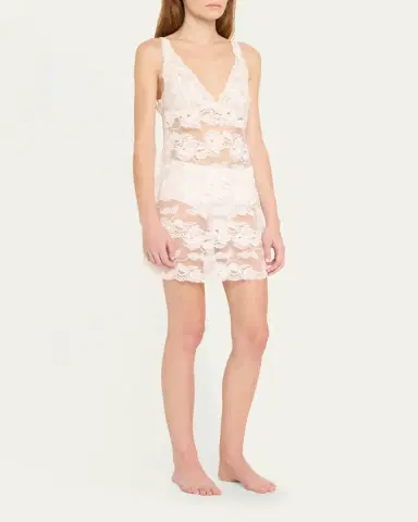 Josie Natori Imagine Deep V-Neck Lace Chemise | Thumbnail 4 Josie Natori Imagine Deep V-Neck Lace Chemise | Thumbnail 4