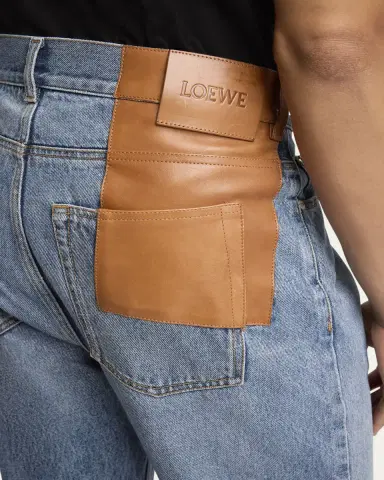 Loewe Men's Jeans with Leather Patch | Thumbnail 5