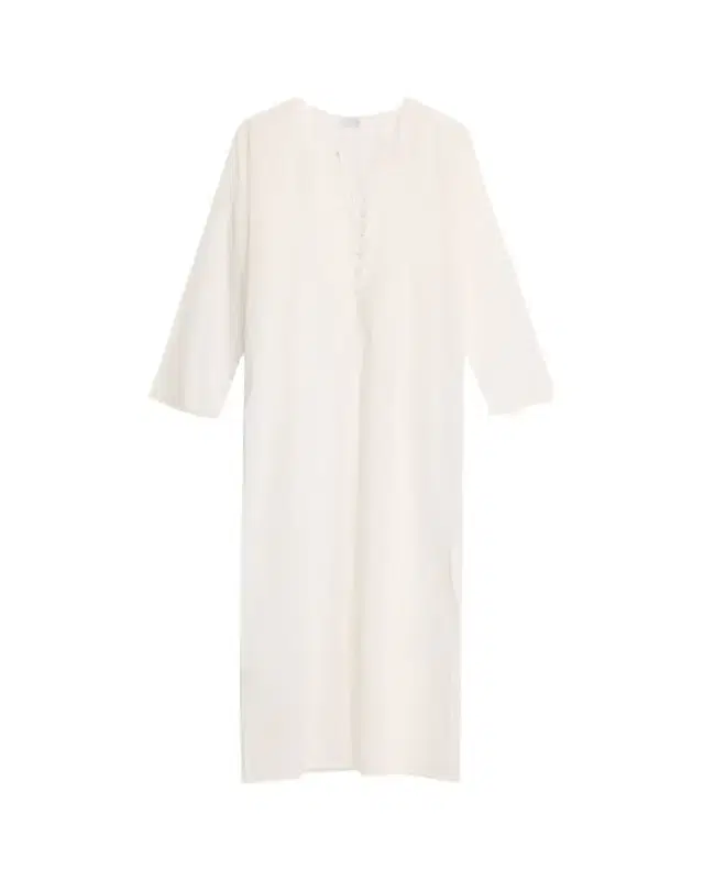 Valentina Lace-Trim Cotton Maxi Kaftan