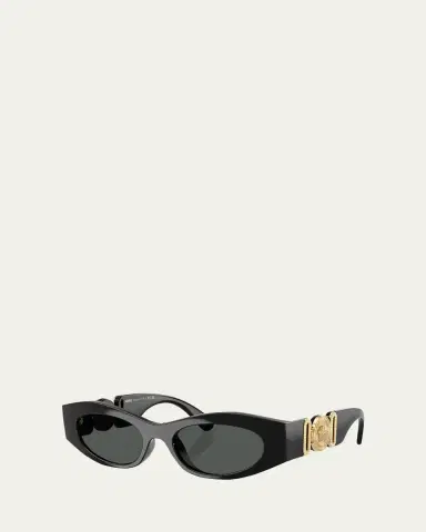 Versace Medusa Embellished Oval Plastic Sunglasses, 51MM | Thumbnail 2 Versace Medusa Embellished Oval Plastic Sunglasses, 51MM | Thumbnail 2