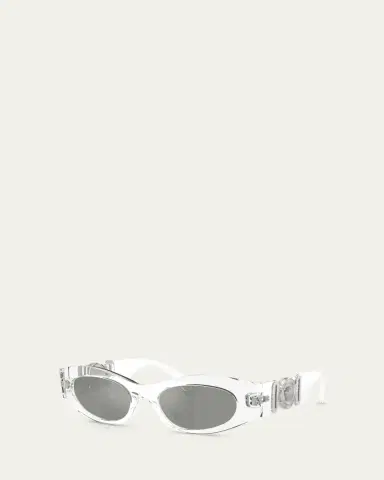 Versace Medusa Embellished Oval Plastic Sunglasses, 51MM | Thumbnail 4 Versace Medusa Embellished Oval Plastic Sunglasses, 51MM | Thumbnail 4