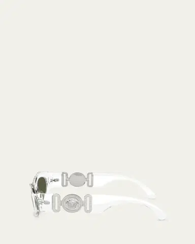 Versace Medusa Embellished Oval Plastic Sunglasses, 51MM | Thumbnail 5 Versace Medusa Embellished Oval Plastic Sunglasses, 51MM | Thumbnail 5